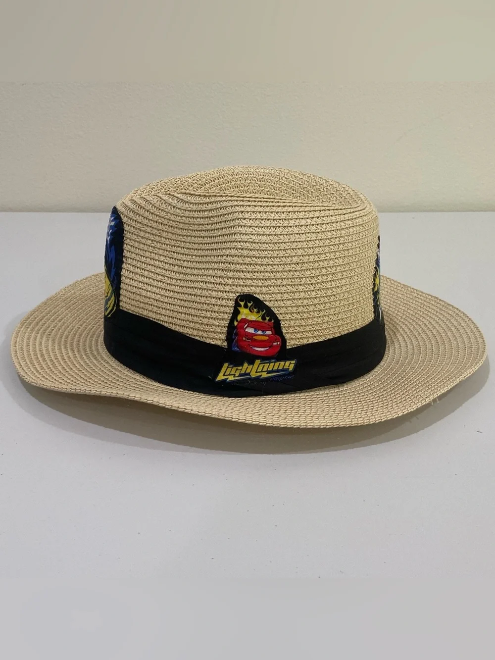 Disney Pixar Cars Lightning McQueen Kids Straw Fedora Beach Hat Handmade